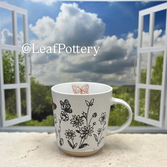 Floral Red Butterfly Ceramic 18oz Mug - Picture 8 of 10